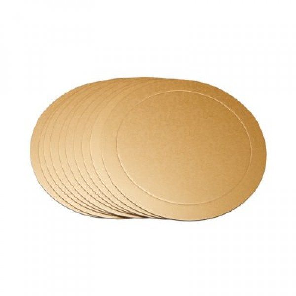 Подложка для торта круглая золотого и серебряного цвета ? 260 мм (1уп 10 шт) Империя Посуды EMP_0204 - фото 1 - id-p10466385