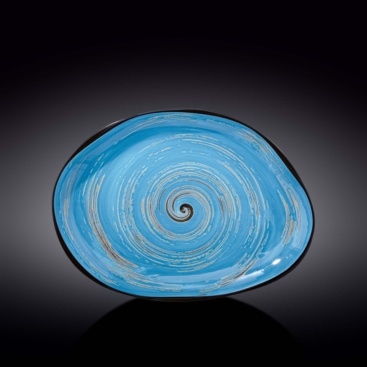 Блюдо камень Wilmax Spiral Blue 33х24,5 см WL-669642 - фото 1 - id-p10464926