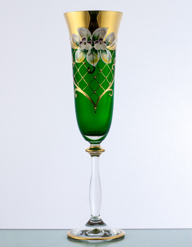 Набор бокалов для шампанского MiG Kristal 6 пр зелен. 40600-25450-55 - фото 1 - id-p10465935