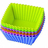 Силиконовая форма"Мини кекс квадрат"65*45*35 мм (набор 8 шт) Империя Посуды EMP_7190