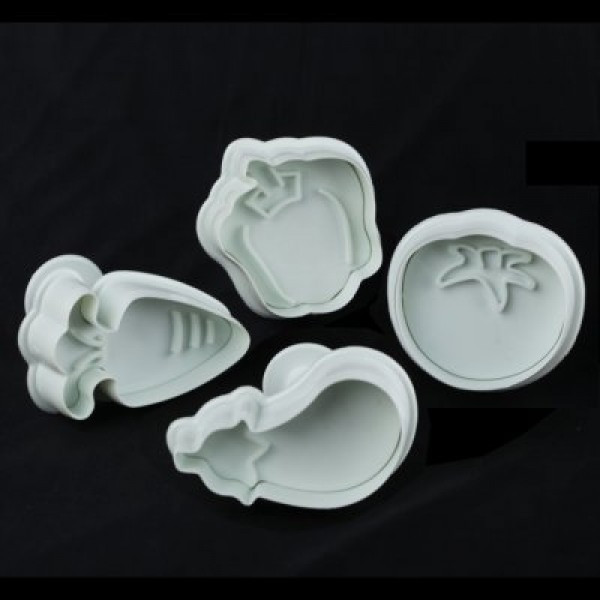 Плунжер пластиковый для мастики"Овощи"(набор 4 шт) Империя Посуды EMP_8603 - фото 1 - id-p10466445