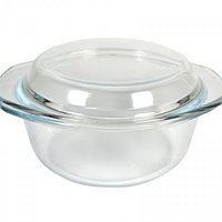Кастрюля стеклянная круглая жаропрочная с крышкой V 1500 мл (шт) Империя Посуды EMP_1864