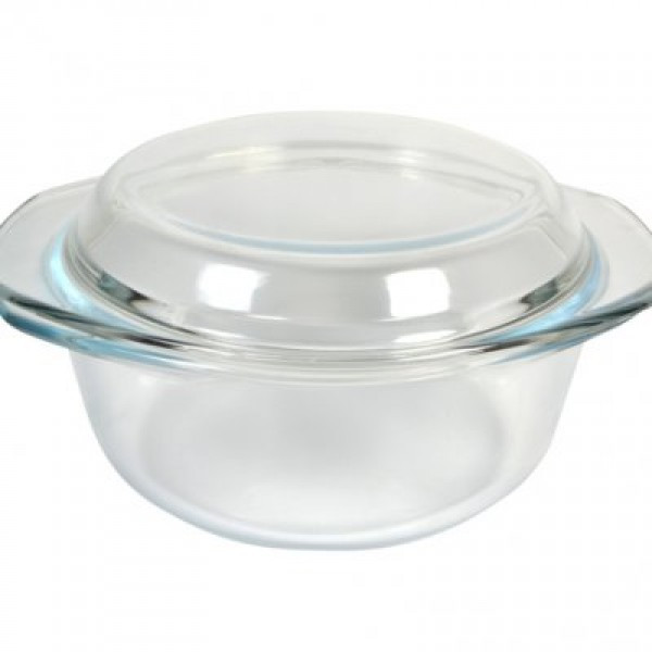 Кастрюля стеклянная круглая жаропрочная с крышкой V 1500 мл (шт) Империя Посуды EMP_1864 - фото 1 - id-p10466033
