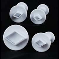 Плунжер пластиковый для мастики"Ромбики мини"(набор 4 шт) Империя Посуды EMP_8617