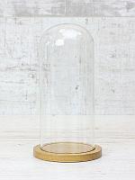 Колпак стеклянный на деревянной подставке диаметр ? 80; высота h=185 цвет орех 300553_sp