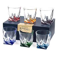 Набор стаканов для виски Bohemia Quadro 340 мл 6 пр (цвет.дно) 99999-72R93