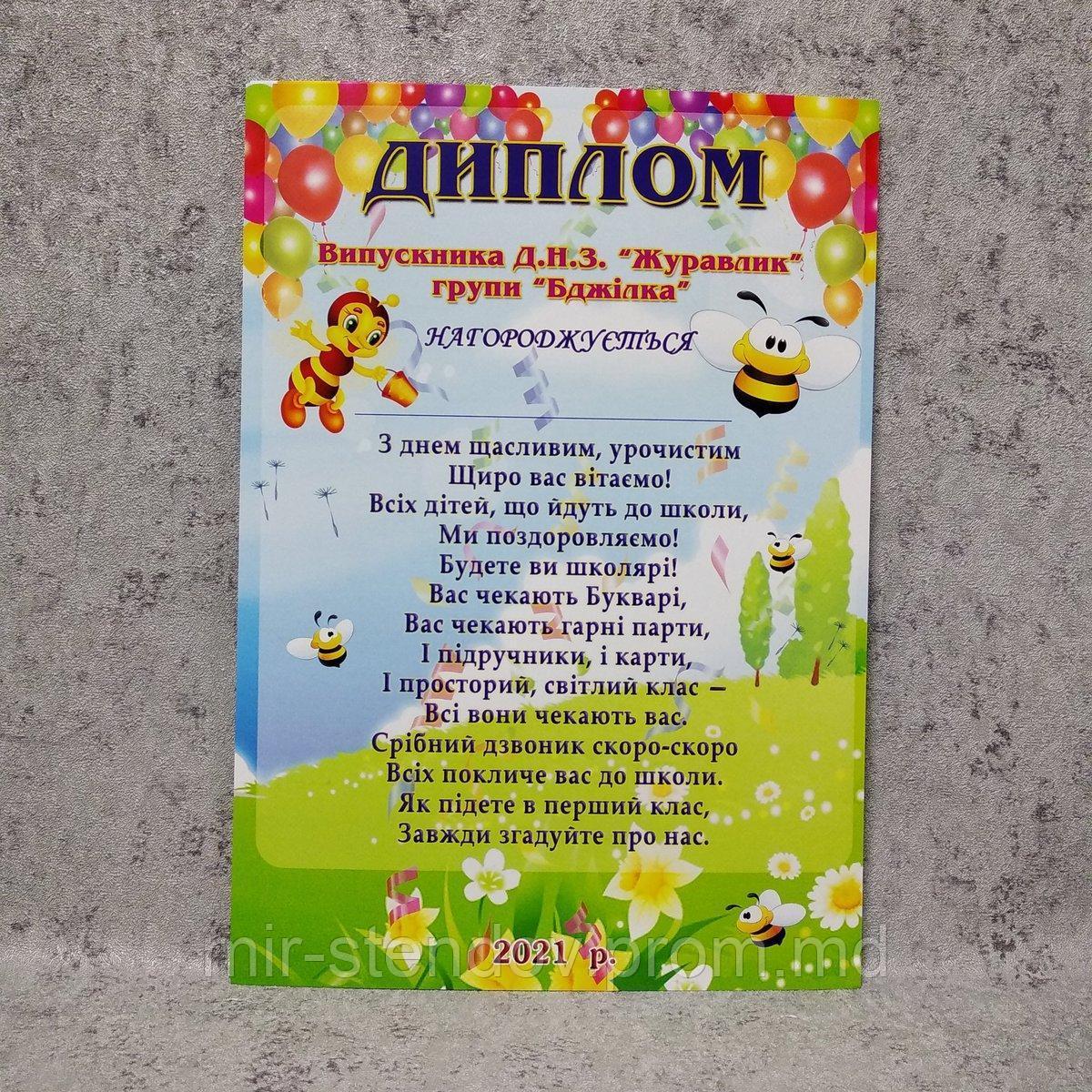 Диплом выпускника ДУЗ "Пчёлка", фото 1