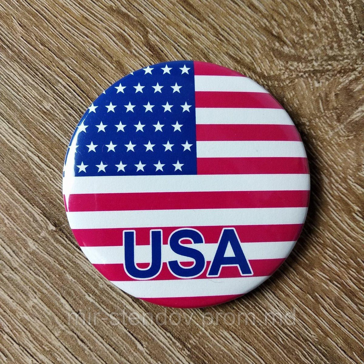 Сувенирный магнит. Флаг США 50 мм, Магнит с надписью "USA" - фото 1 - id-p10471003