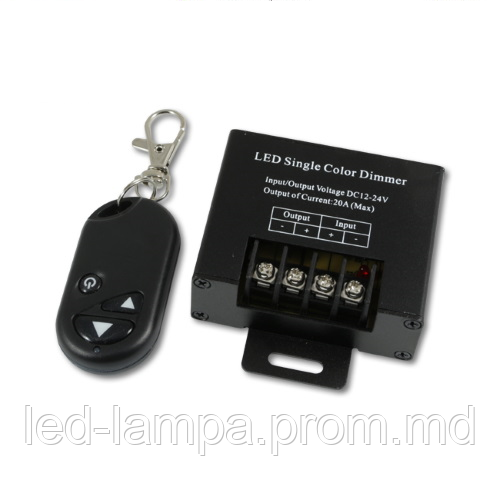 Диммер master LED, с пультом, 3 кнопки, 12V-24V, 20A, 240W, чёрный. Европа! - фото 1 - id-p10471152