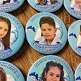 Значок с фото Выпускника, Голубой фон, фото 2