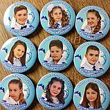 Значок с фото Выпускника, Голубой фон, фото 3