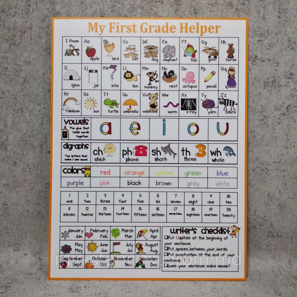 Стенд  для кабинета английского языка "My First Grade Helper", фото 1