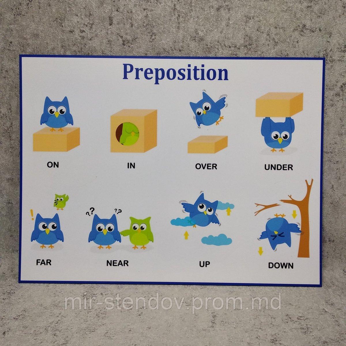 Стенд  для кабинета английского языка "Preposition", фото 1