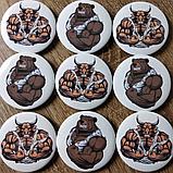 Значок металлический культурист "Медведь" и "Бык", фото 2