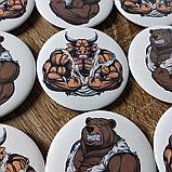 Значок металлический культурист "Медведь" и "Бык", фото 3