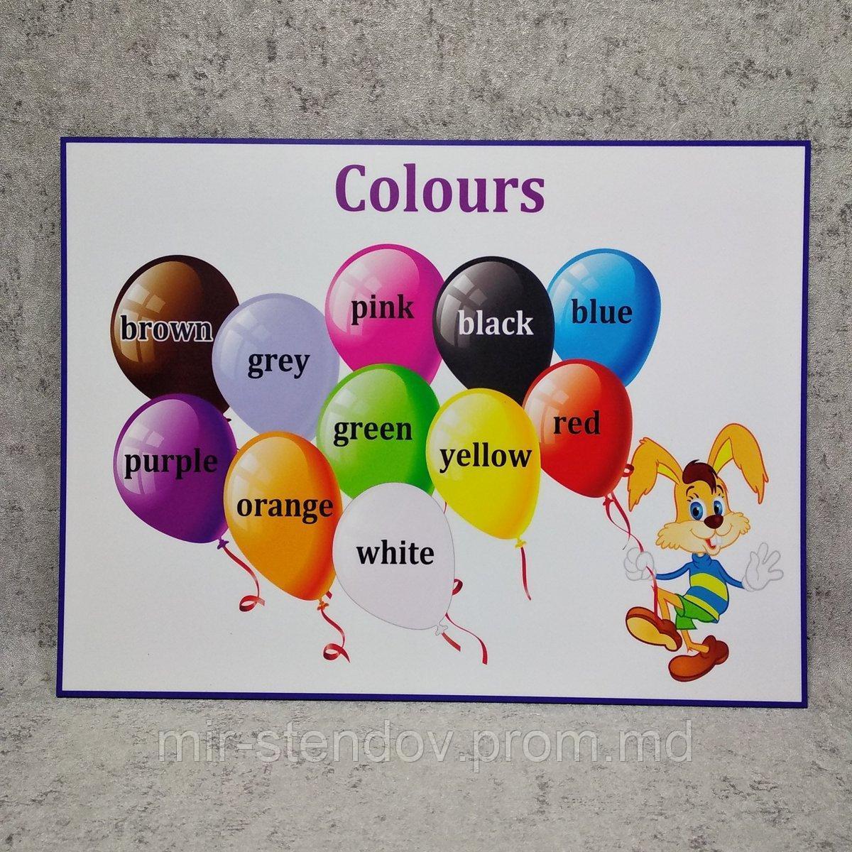 Стенд для кабинета английского языка "Colours". Учим цвета - фото 1 - id-p4433187
