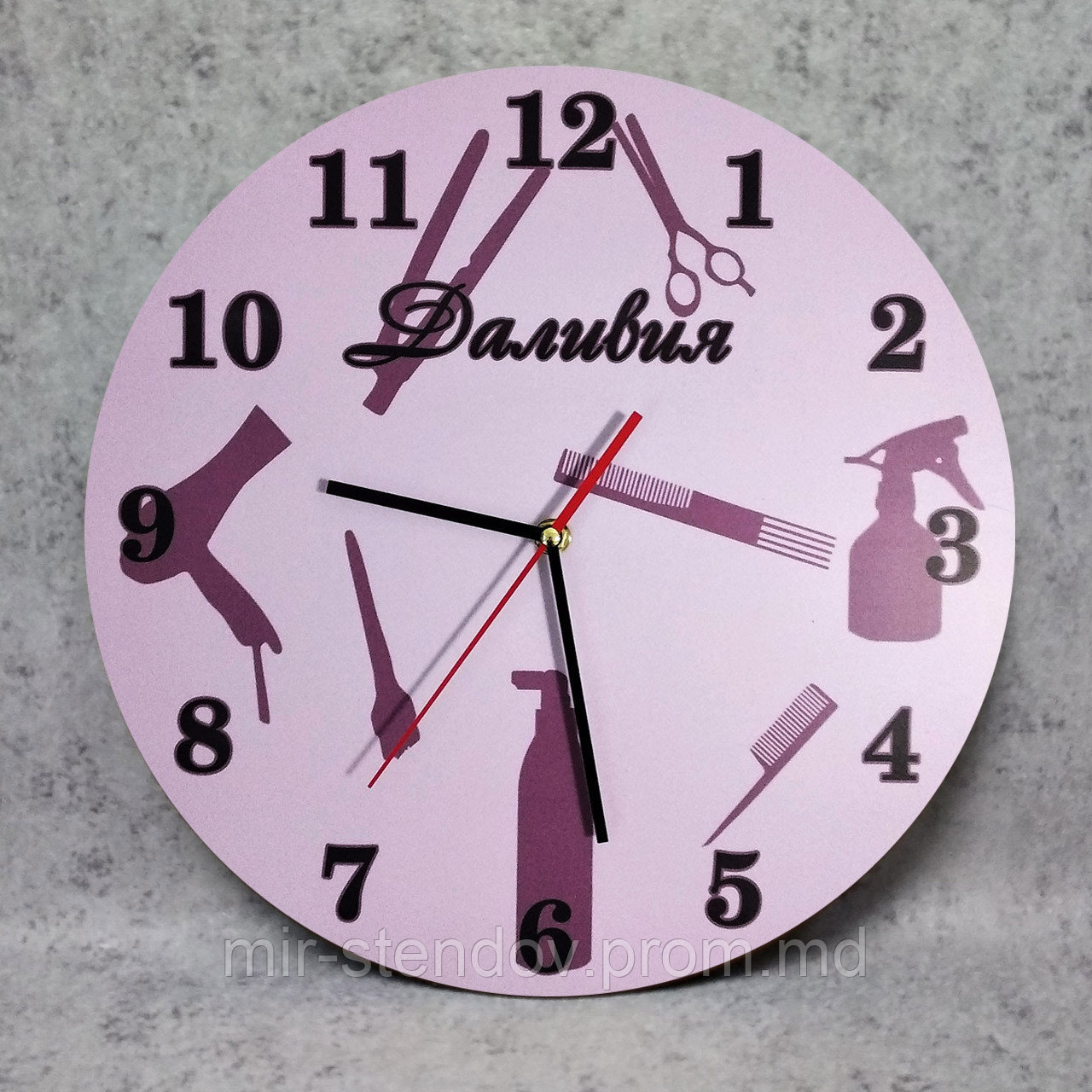 Настенные часы для салона красоты. Розовые - фото 1 - id-p10107420