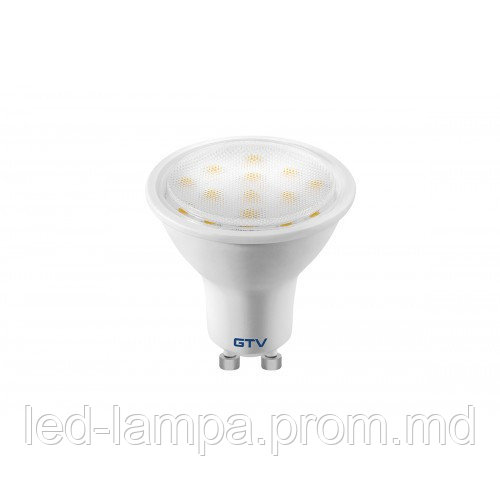 Светодиодная LED лампа GTV, 4W, GU10, 3000К тёплое свечение. ЕВРОПА!!! Гарантия - 3 года - фото 1 - id-p10475505