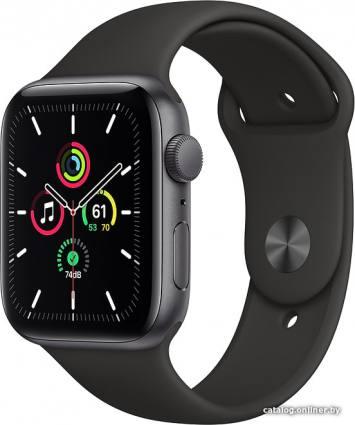 Apple Watch SE 44 мм (алюминий серый космос/черный спортивный) - фото 1 - id-p10475556