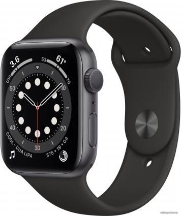 Apple Watch Series 6 44 мм (алюминий серый космос/черный) - фото 1 - id-p10475558