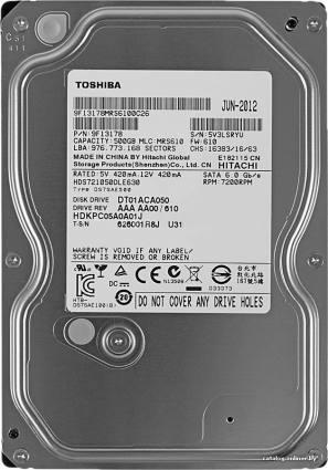 Toshiba DT01ACA 500GB (DT01ACA050) - фото 1 - id-p10477467