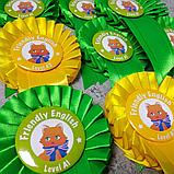 Значок с розеткой и хвостиками "Friendly English" (Level A1, Level A2), фото 2