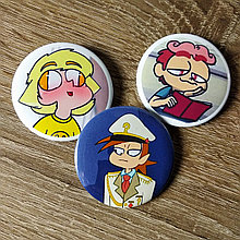 Комплект значков с изображением героев комикса «Фёдор х9»
