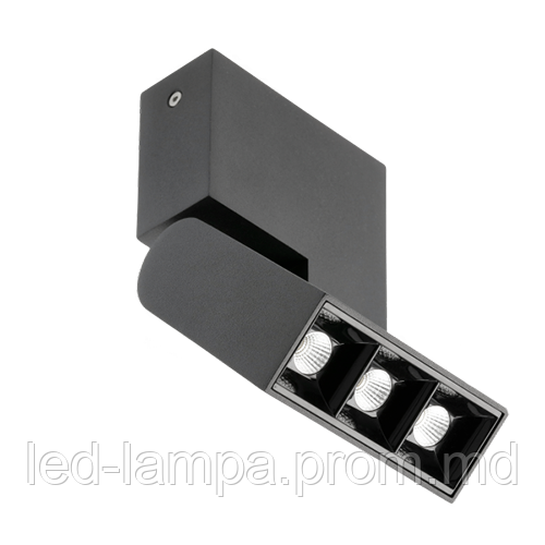 Светодиодный LED светильник GTV, 8W (EMC+), 4000K, накладной, прямоугольный, алюминиевый, чёрный, SIERRA - фото 1 - id-p10480433