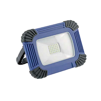 Светодиодный LED прожектор GTV, 10W, 6400K, IP54, с аккумулятором, пластик + стекло, синий, RA 80, ONYX