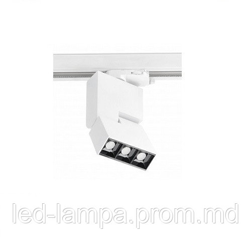 Светодиодный LED светильник, трековый, GTV, 8W (EMC+), 4000К, 48°, трёхфазный, алюминиевый, белый, SIERRA - фото 1 - id-p10480671