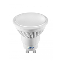 Светодиодная LED лампа GTV, 10W, GU10, MR16, 6400K холодное свечение, Ra 80.