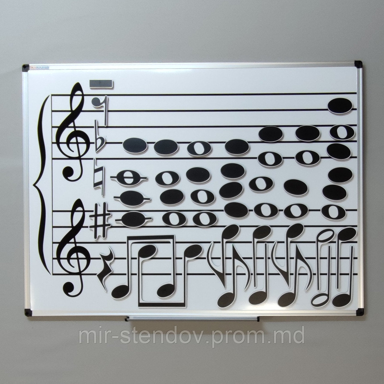 Доска для учителей музыки "Скрипичные ключи" (48 магнитных нот) - фото 1 - id-p10480781