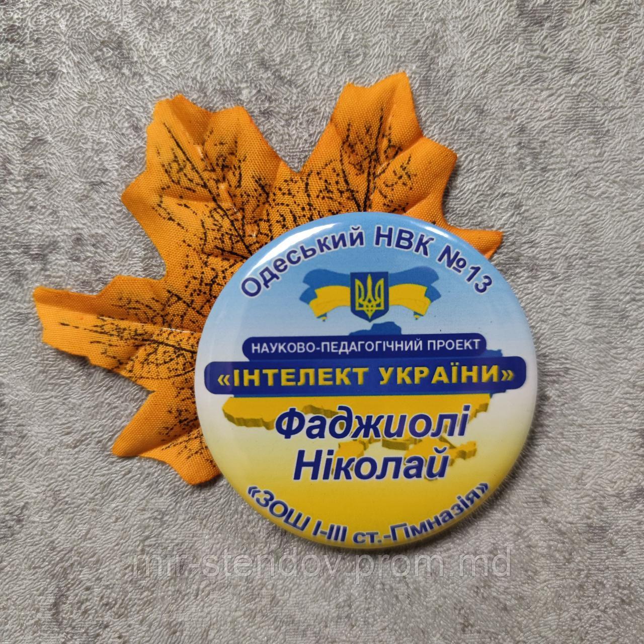 Значки с листочками Интеллект Украины, фото 1