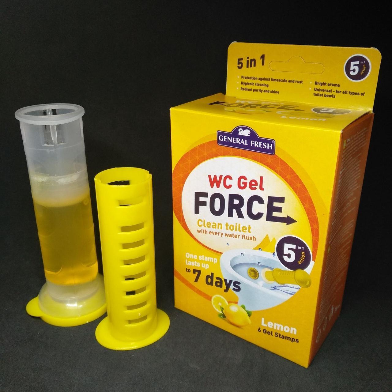 Диски чистоты для унитаза WC Gel Force Лимон 6 штампов - фото 1 - id-p10488225