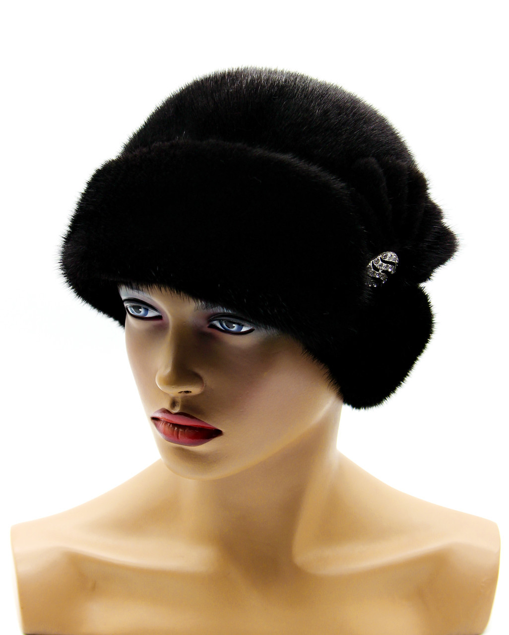 Зимняя меховая шляпа из норки "Шелби" черная. - фото 1 - id-p10496148
