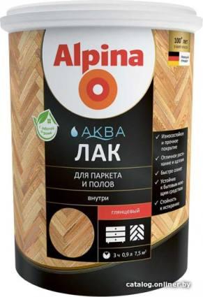 ALPINA Аква для паркета и полов (шелковисто-матовый, 10 л) - фото 1 - id-p10504394