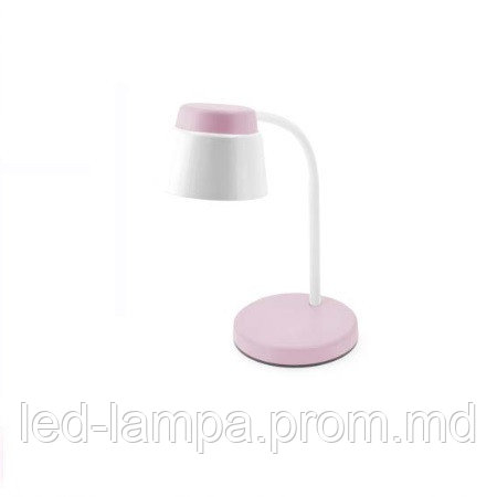 Настольная светодиодная LED лампа GTV, 6W, 4000К, пластиковая, розовая, HELIN - фото 1 - id-p10510326