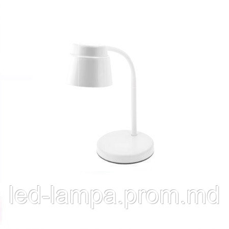 Настольная светодиодная LED лампа GTV, 6W, 4000К, пластиковая, белая, HELIN - фото 1 - id-p10510328