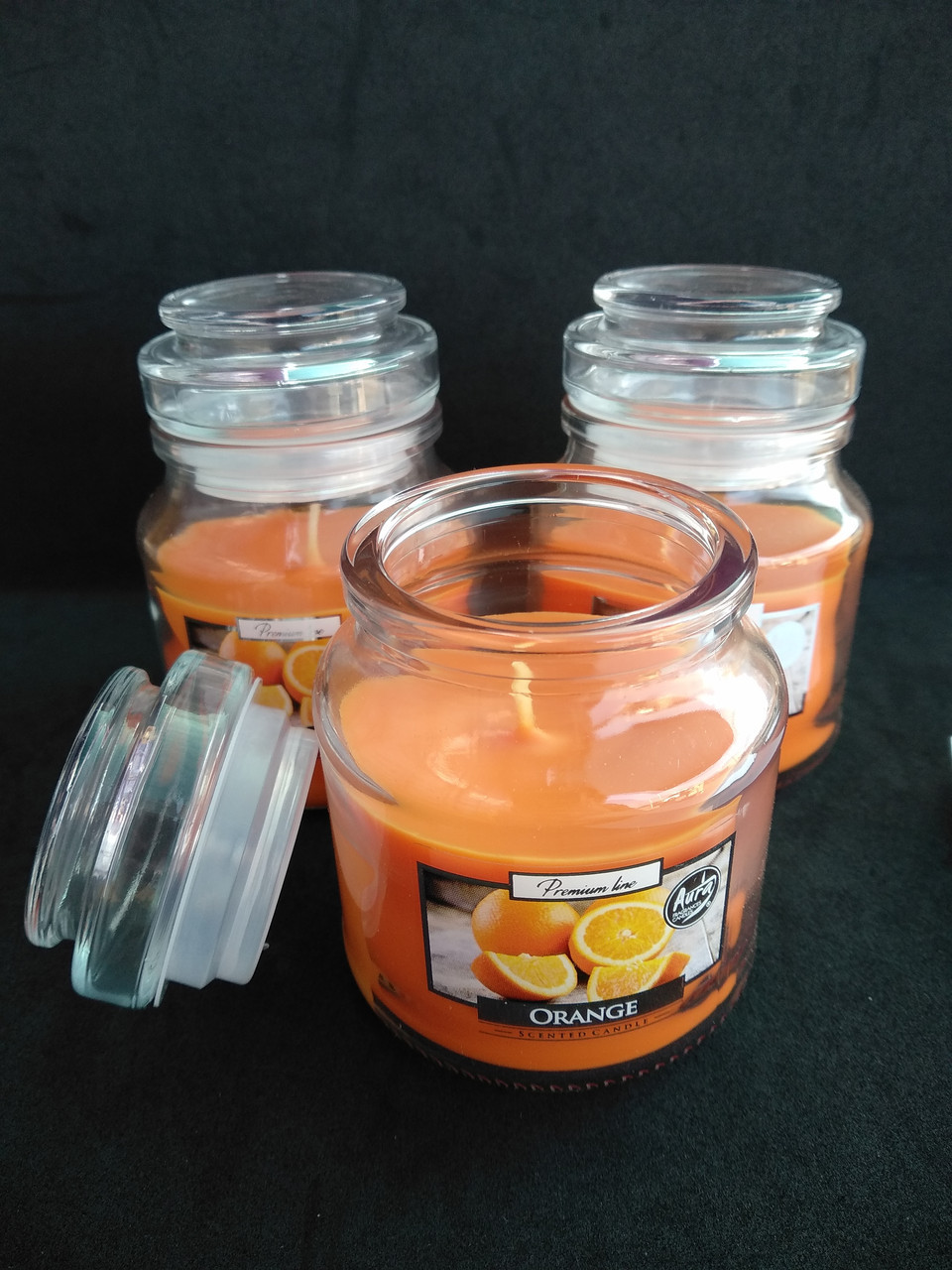 Свеча ароматизированная в сосуде AURA Bispol с запахом апельсина 30 часов - фото 1 - id-p10418550