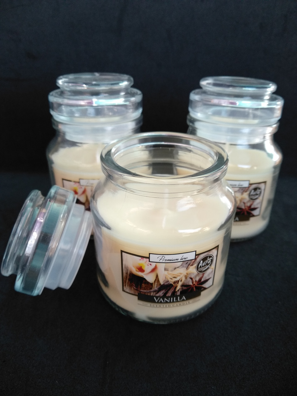 Свеча ароматизированная в сосуде AURA Bispol с запахом ванили 30 часов - фото 1 - id-p10418551