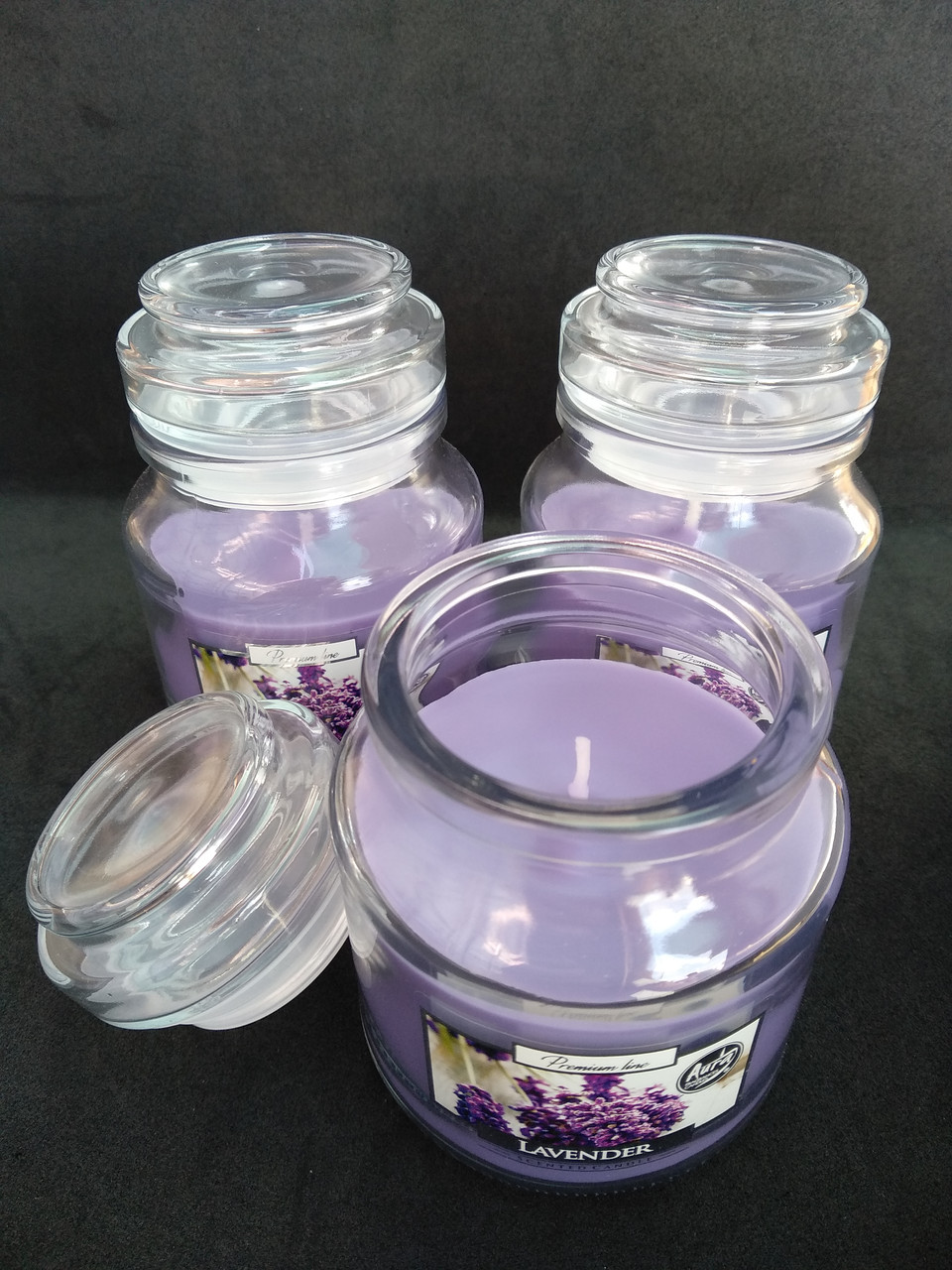 Свеча ароматизированная в сосуде AURA Bispol с запахом лаванды 30 часов - фото 1 - id-p10418552