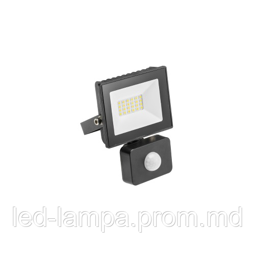 Светодиодный LED прожектор с датчиком движения, GTV, 10W, IP65, 4000K, G-TECH, чёрный - фото 1 - id-p10513223