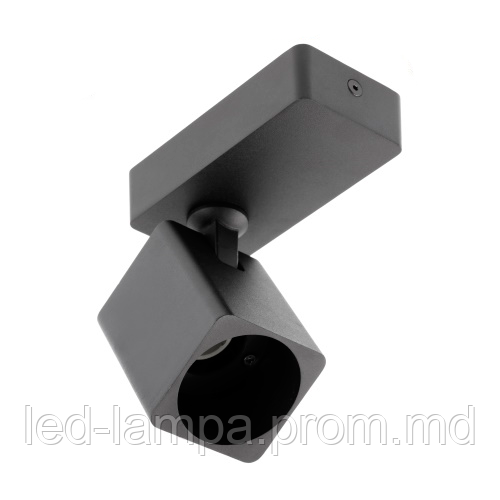 Светильник/корпус GTV, потолочный, регулируемый, алюминий, IP20, круглый, одинарный, чёрный, 1xGU10, SANTO - фото 1 - id-p10513440