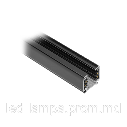 Шинопровод для светодиодных трековых светильников GTV, 1м, трёхфазный, накладной, чёрный - фото 1 - id-p10513512