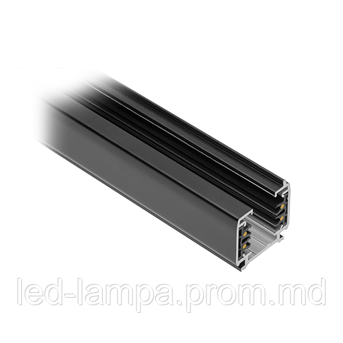 Шинопровод для светодиодных трековых светильников GTV, 2м, трёхфазный, накладной, чёрный - фото 1 - id-p10513513