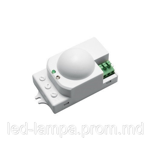Микроволновый датчик движения с регулировкой чувствительности сумерек GTV, 1200W, IP20, 360, SRC812, белый - фото 1 - id-p10513613