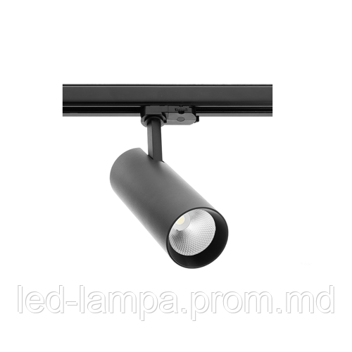 Светодиодный LED светильник, трековый, GTV, 12W(EMC+), 4000К, 38°, трёхфазный, чёрный - фото 1 - id-p10513718