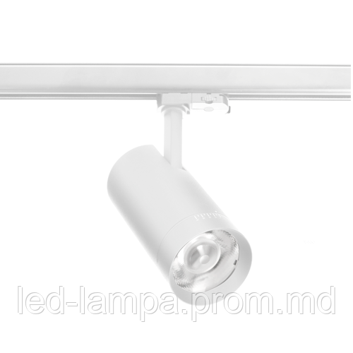 Светодиодный LED светильник, трековый, GTV, 30W(EMC+), 4000К, 15-38°, трёхфазный, белый - фото 1 - id-p10513722