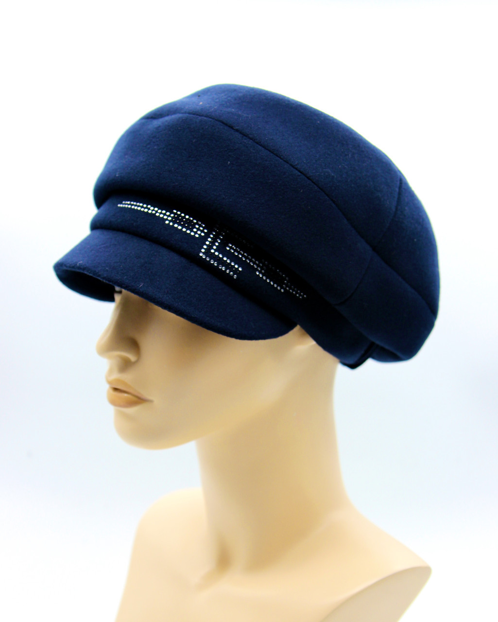 Женская кепка осеняя из кашемира синяя - фото 1 - id-p10515133