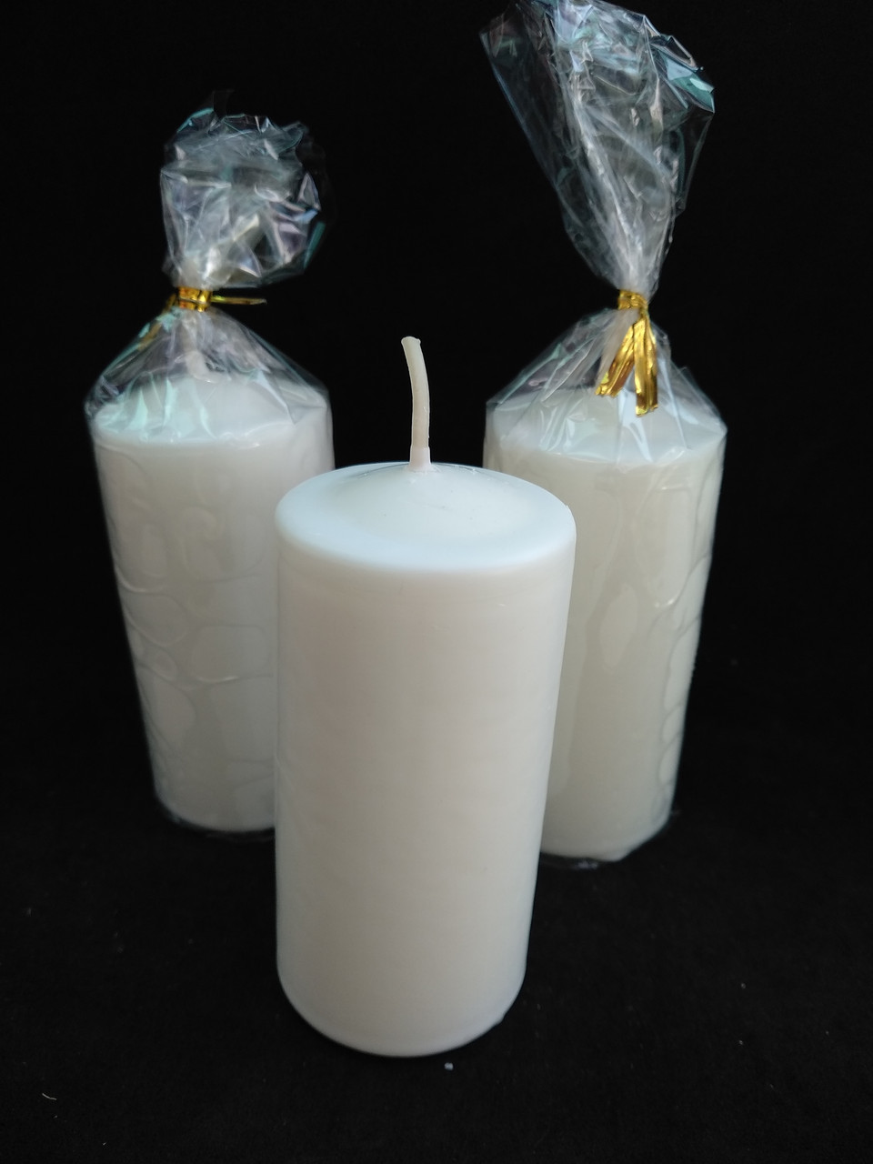 Свеча столбик лаковый белый 10*5 см - фото 1 - id-p10515218